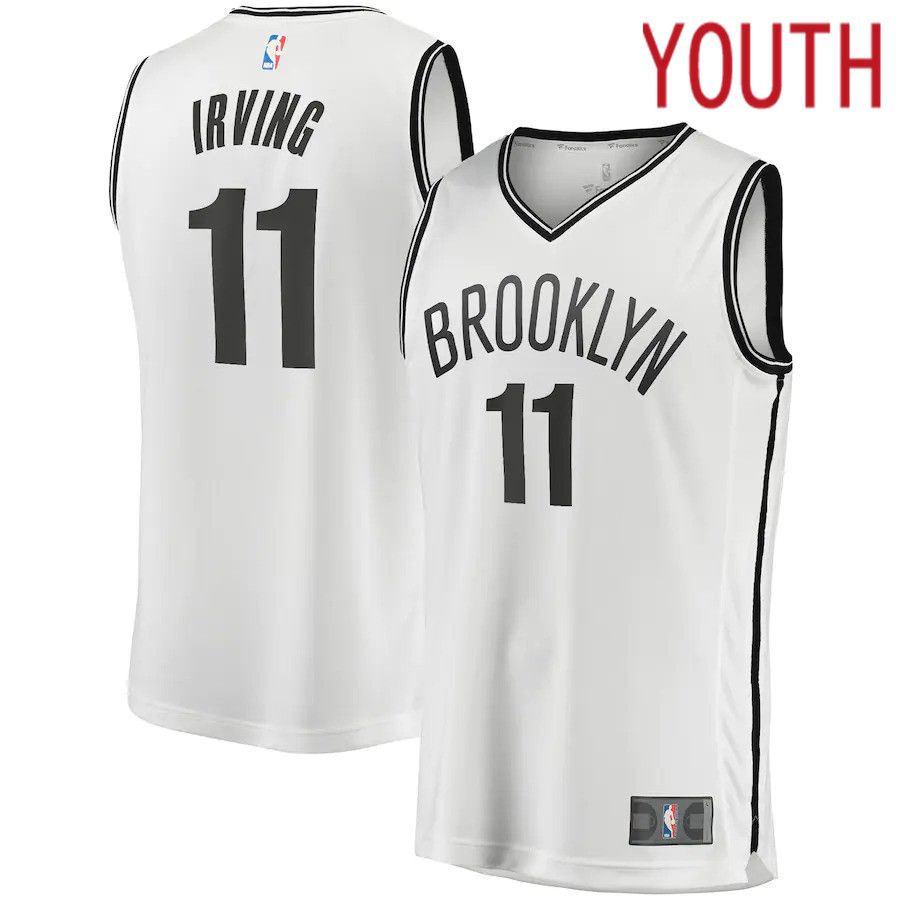 Youth Brooklyn Nets #11 Kyrie Irving Fanatics Branded White Fast Break Player NBA Jersey